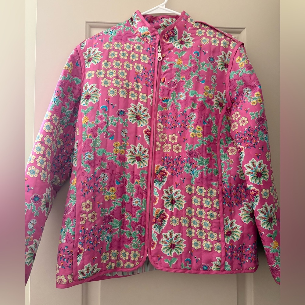 Koret Pink Floral Quilted Zip Jacket